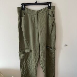 Super Down Olive Green Women's Cargo Pants